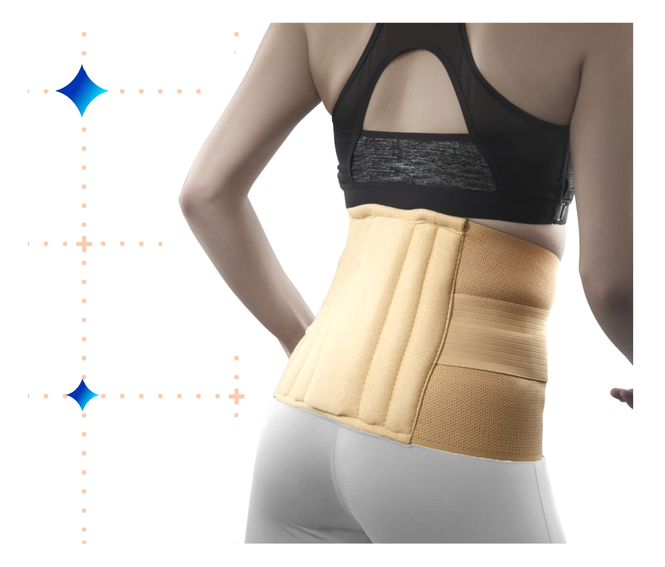 Summark Lumbar Waist Support Belt Strong Lower Back Brace Support Corset  Waist Trainer Sweat Slim Belt For Sports Pain Relief 