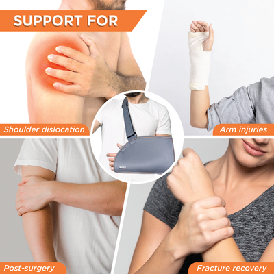 Arm Pouch Sling (Mild Support)| Provides Support to the Shoulder & Arm (Grey)