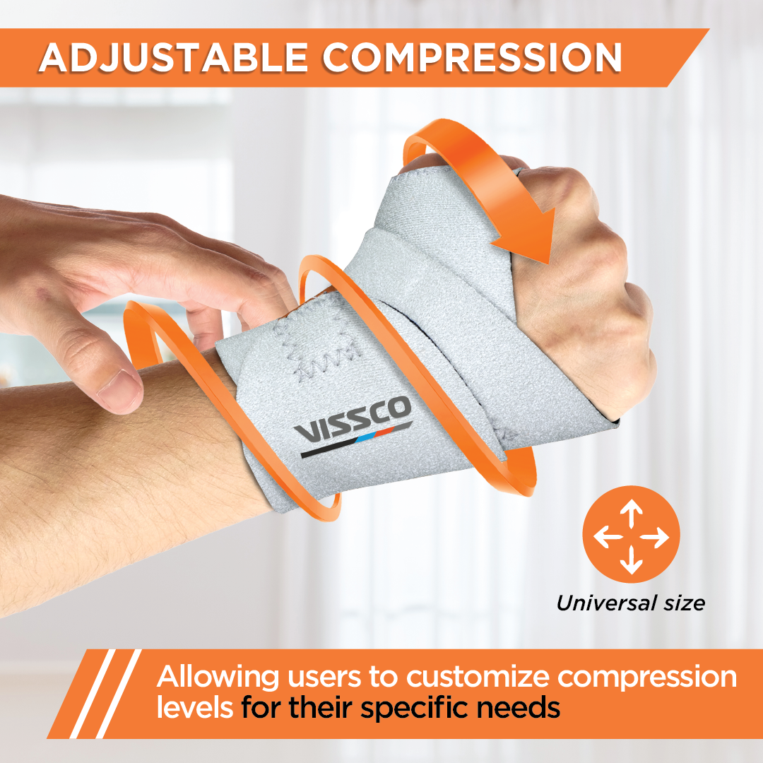 Neoprene Wrist Brace | Provides Compression & Support to the Wrist - Grey