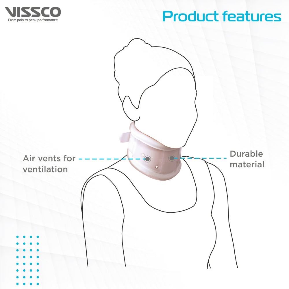 Firm Cervical Collar - Adjustable Height | Support for Neck & Spine (White) - Vissco Next