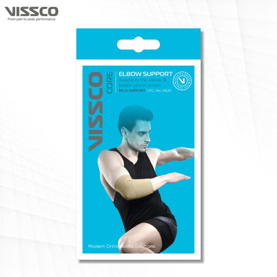 Elbow Support | Relieves Elbow Joint Pain for ease of movement | For Cricket/Volleyball (Beige) - Vissco Next