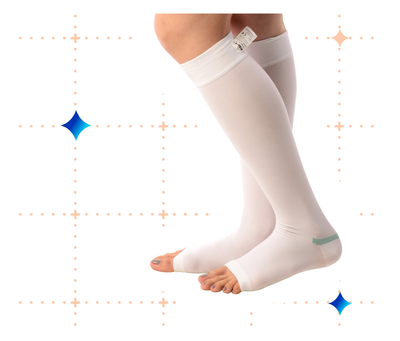 Aligament Stockings Zipper Compression Socks Calf Knee High Open