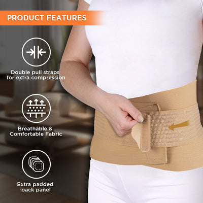 Sacro Lumbar Belt (Mild Support) | Provides Support to Lower Back | Corrects Posture & Relieves Back Pain (Beige)