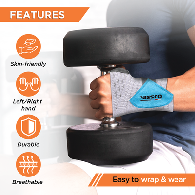 Wrist Brace (Mild Support) | Provides Compression & Support to the Wrist for Sports & Workout (Grey)