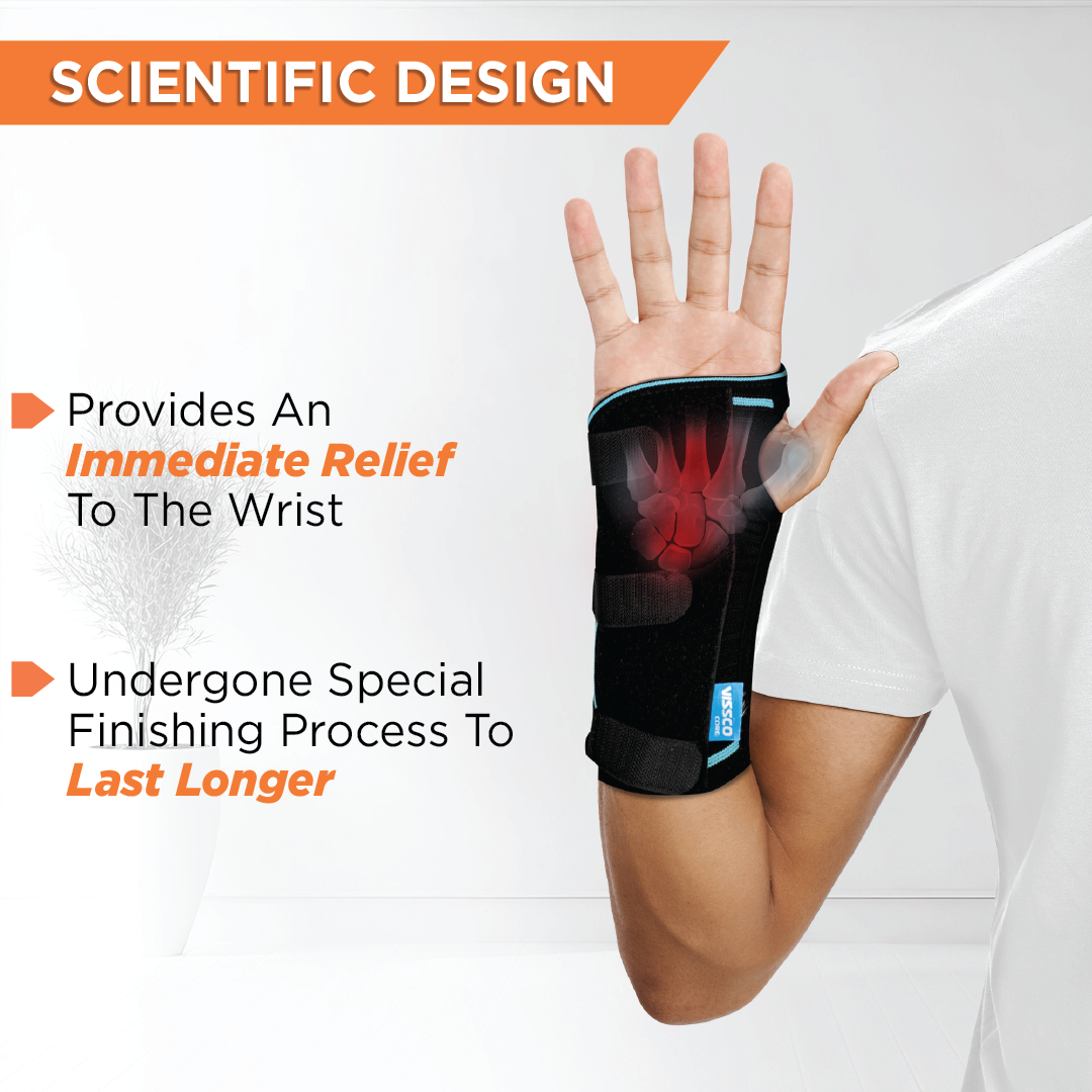 Universal Cockup Support | Wrist Support For Colle's fracture | Wrist sprain/strain | Arthritis | Post-operative support | Pain Reliever | (Black)