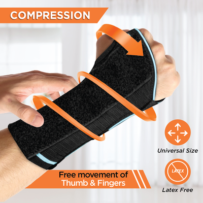 Universal Cockup Support | Wrist Support For Colle's fracture | Wrist sprain/strain | Arthritis | Post-operative support | Pain Reliever | (Black)