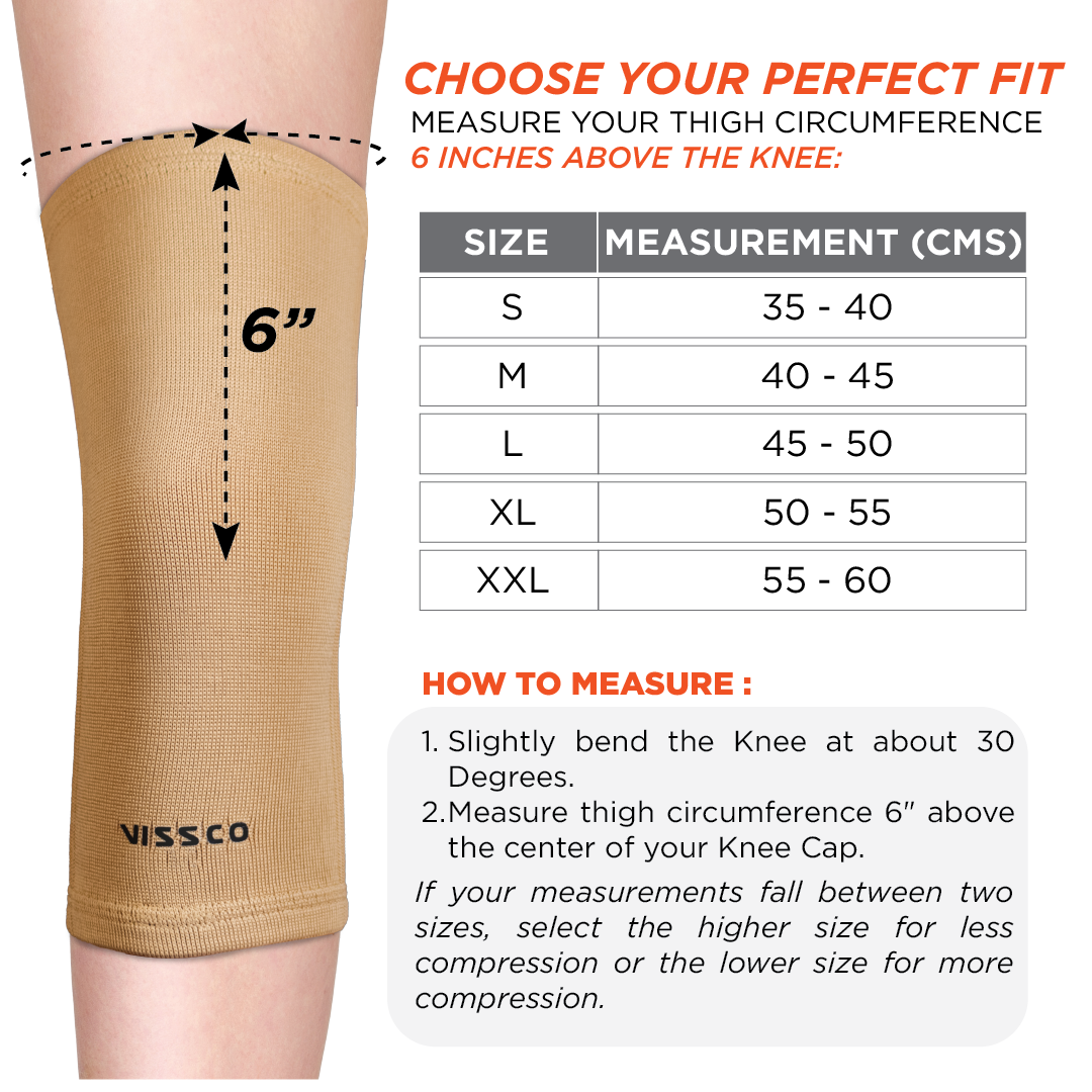 Tubular Elastic Knee Cap | Ideal Mild Support for Free Knee Movement, Color - Beige (IN PAIR)