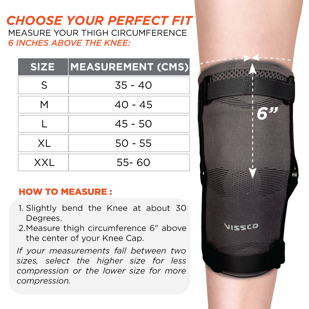 Hinged Knee Cap | Supports the Knee joint with mediolateral hinges | Color - Grey (Single Piece)