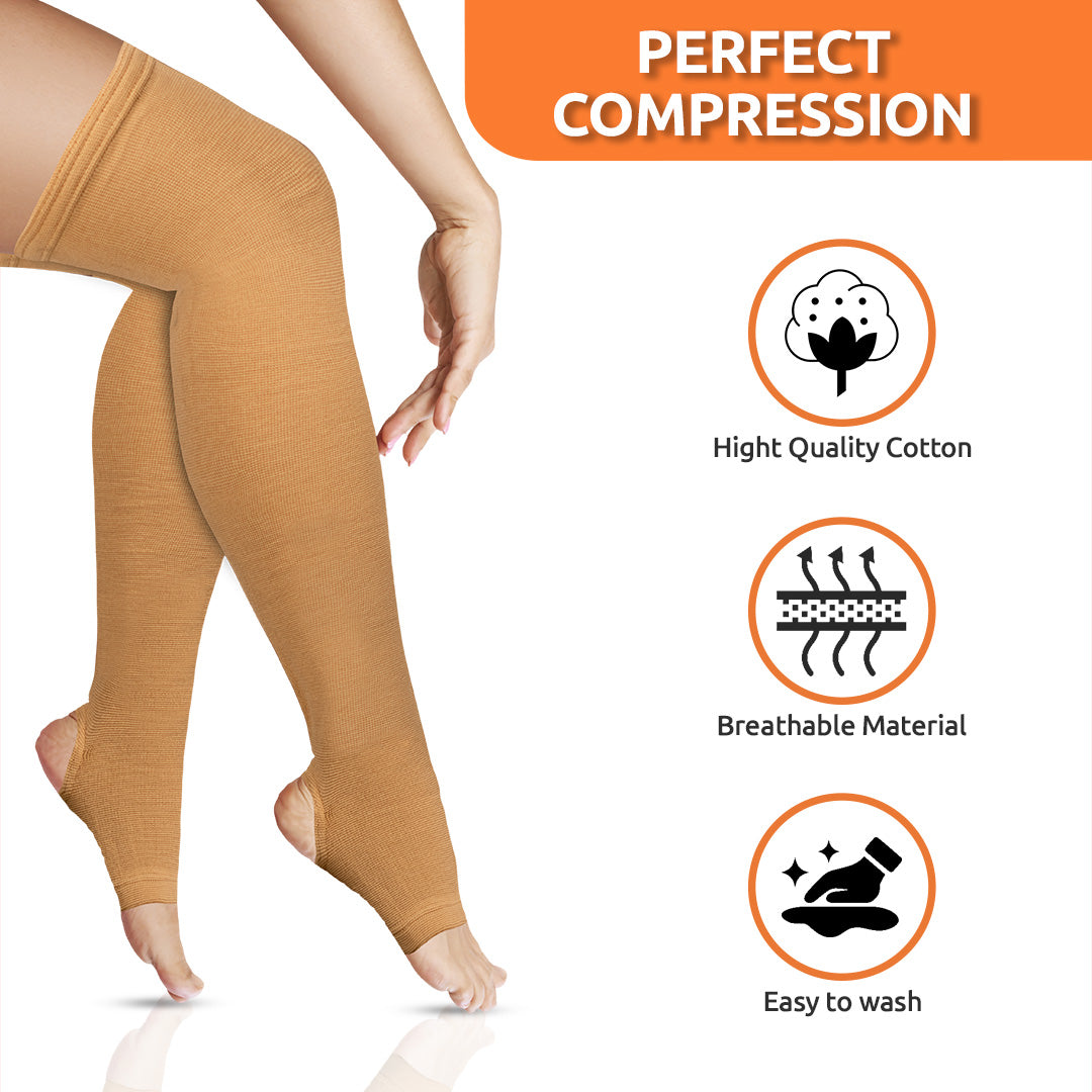 High Elastic Breathable Compression Stocking Men Women Pressure Nylon Varicose  Vein Stockings Travel Leg Relief Pain Support Outdoor Stockings 