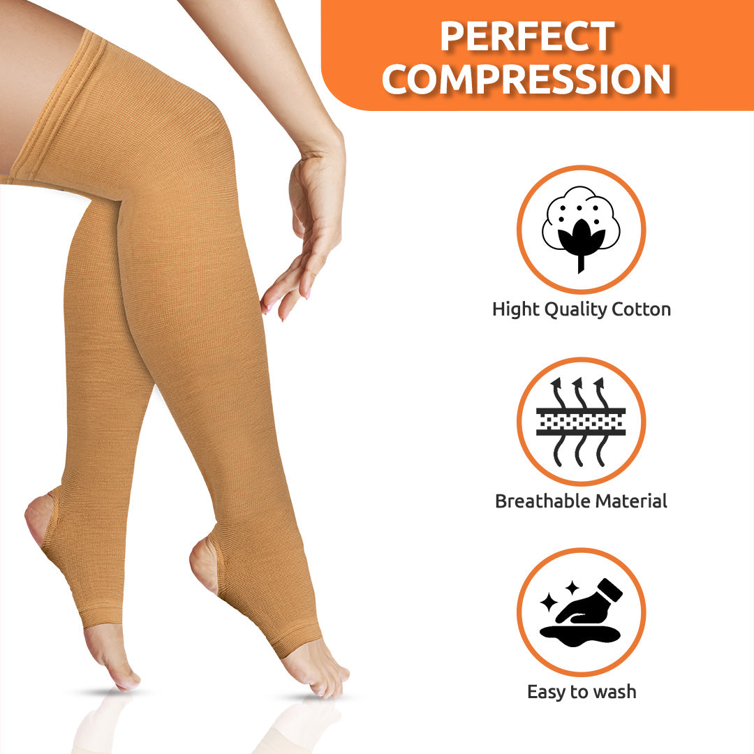 Ay compression socks thigh high pressure open toe varicose stockings