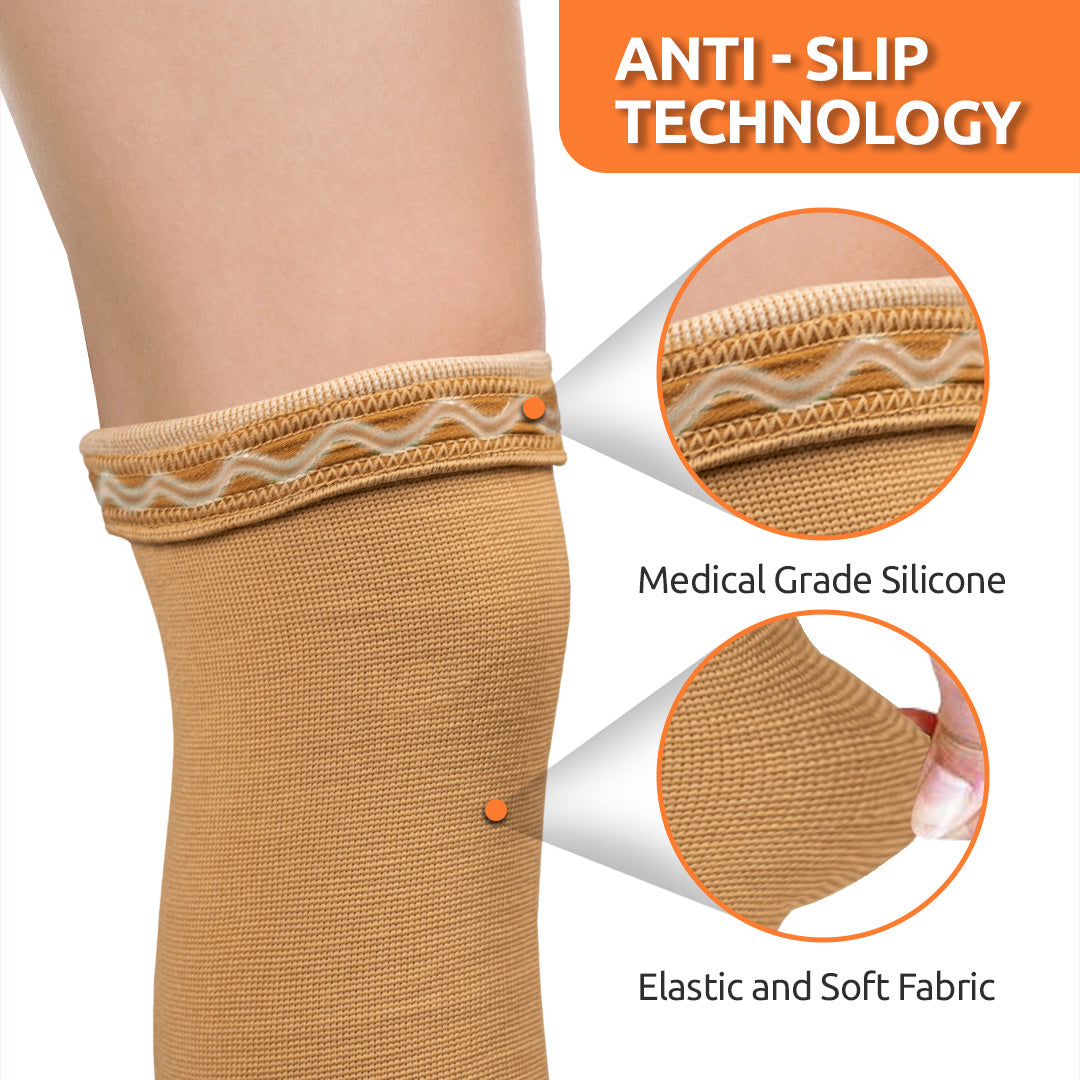 Varicose Vein Stockings | Provides Leg Compression to Improve Blood Circulation & Relieves Pain (Beige)