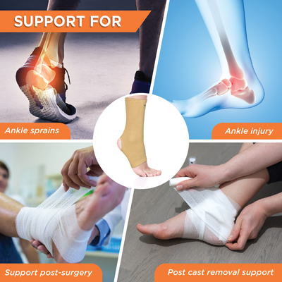 Anklet (Mild Support)| Provides Support to the Ankle Joint & Injured Ankles (Beige)