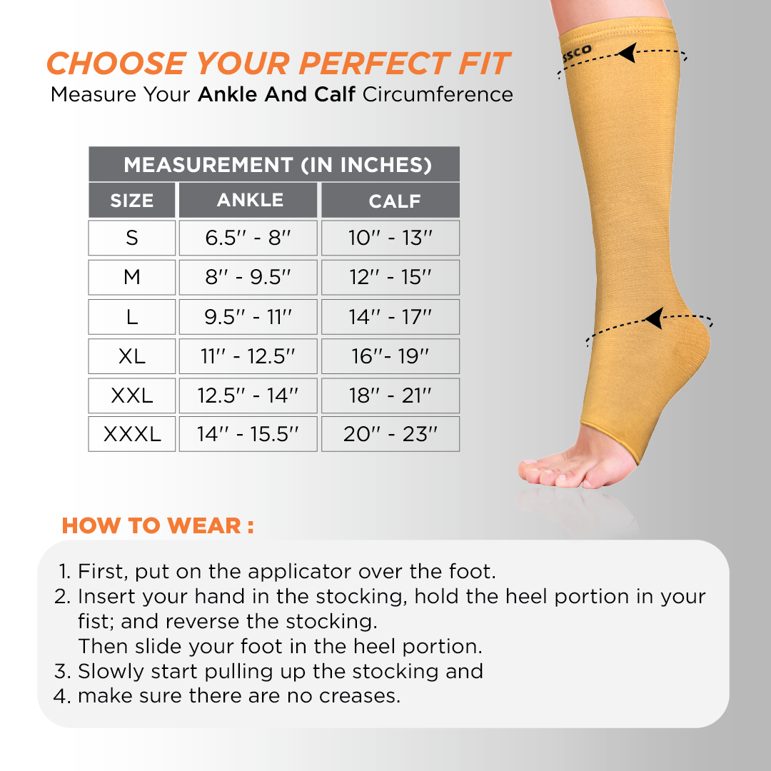 Women Medical Calf Compression Stockings 30-40 mmHg Knee High Socks for  Pregnancy Sports Travel Varicose Socks (Large, Black)