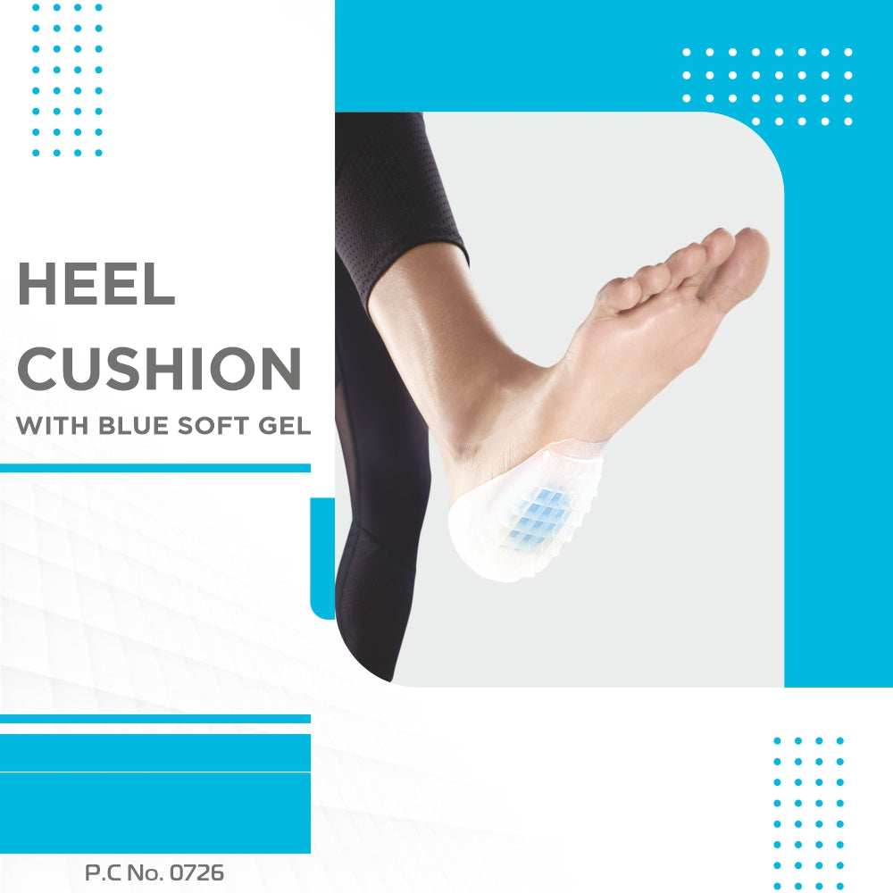 Heel Cushion with Blue Spot | Provides Shock Absorption & Reduces Pressure on the Heel (Blue)