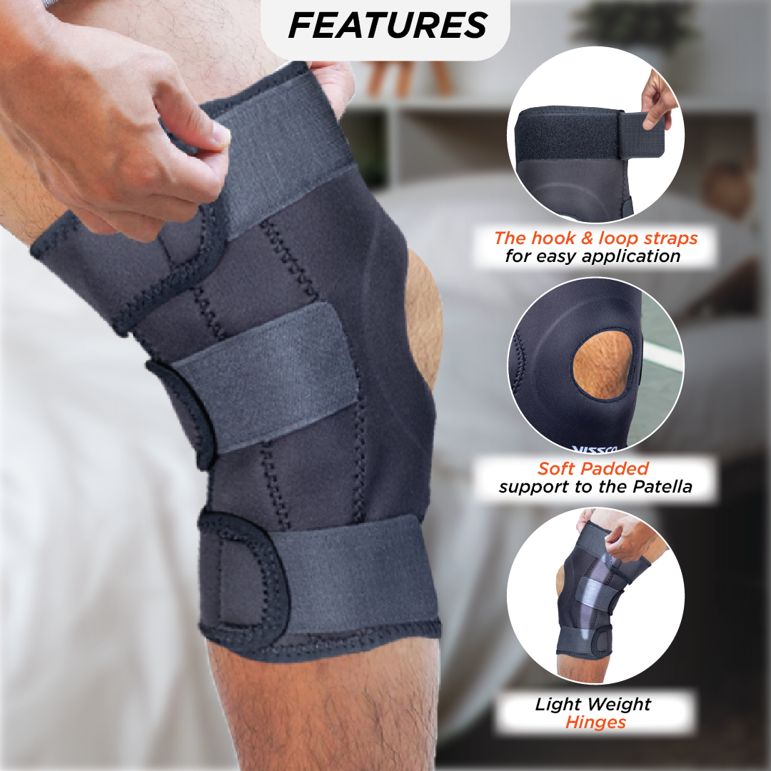 Buy Vissco Knee Support Stretchable 2D Knee Cap for Pain Relief and Injury,  Knee Cap for Men & Women, Knee Braces for Walking, Running, Gym, Workout,  Weightlifting. (IN PAIR) - Medium (Grey)
