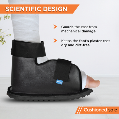 Cast Shoe | Waterproof Plaster Covering Shoe| Prevents Wear & Tear of the Cast Cover on Foot (Grey)
