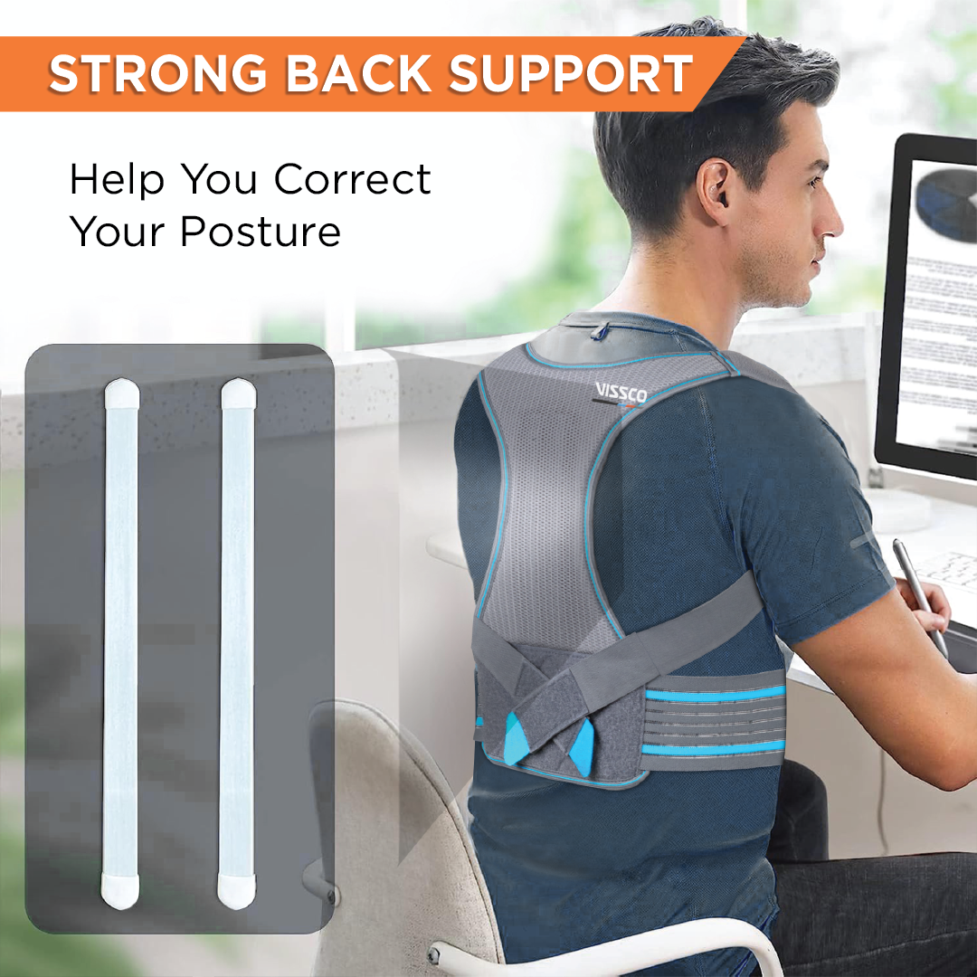 Posture Aid (Moderate Support) | Ideal Aid to Correct Posture & Relieves Pain (Grey)