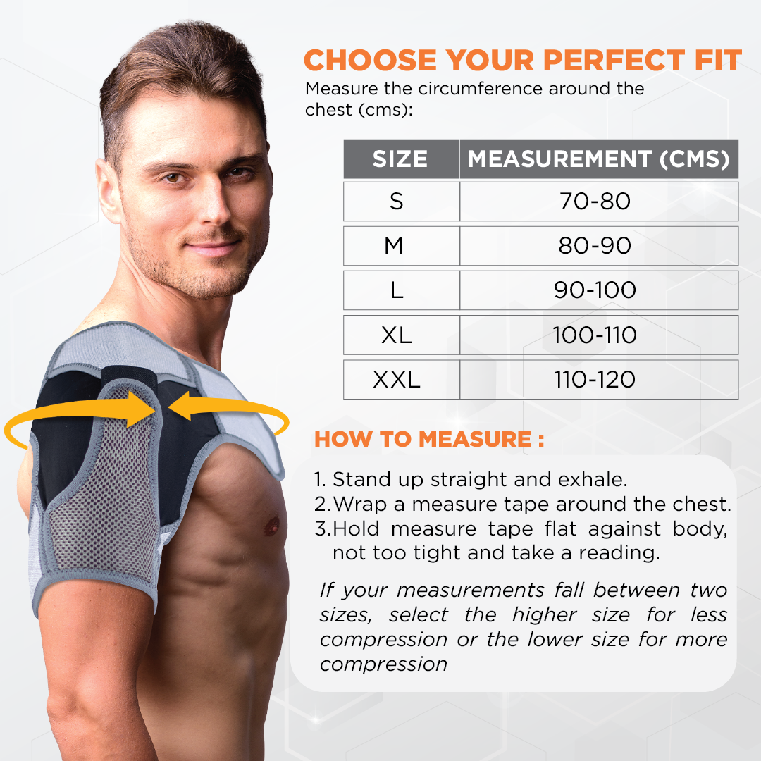 Shoulder Support | Provides Moderate Support & Stability to the Shoulder to Prevent Shoulder Dislocation (Grey)