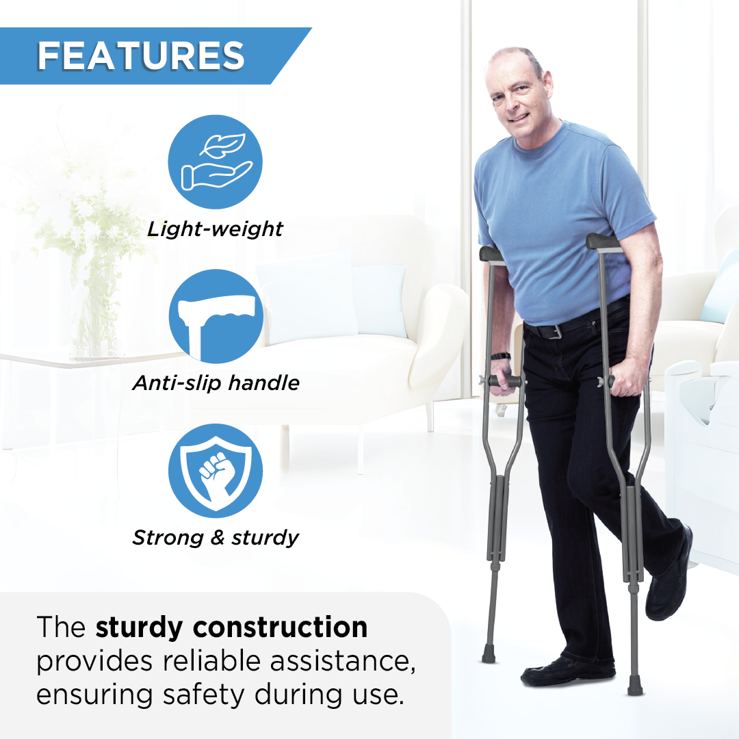 Vissco Astra Under Arm Crutch - Pair | Aluminum