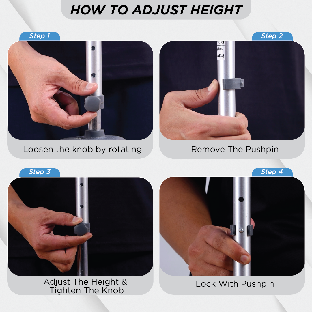 Vissco Avanti Walking Stick - Tripod, L-Shaped | Aluminum