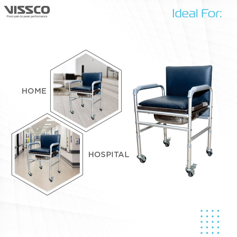 Vissco Comfort SS Commode Chair - with Backrest