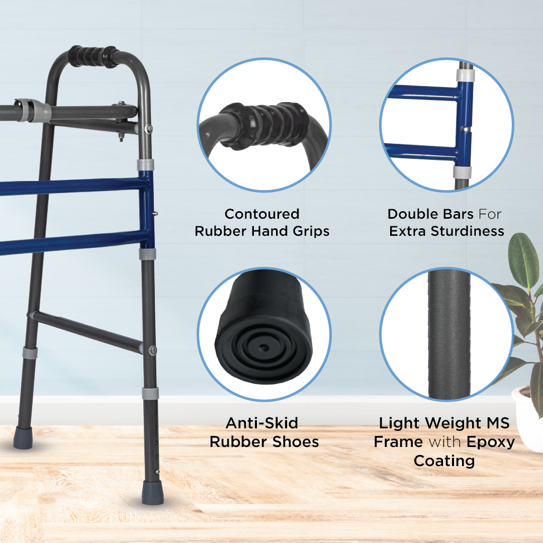 Vissco Medipedic Walker - Double Bar | Central Folding