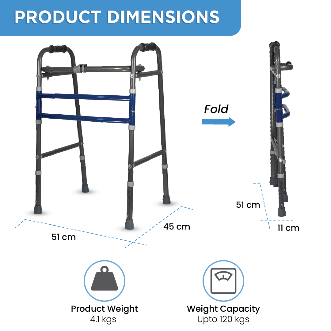 Vissco Medipedic Walker - Double Bar | Central Folding