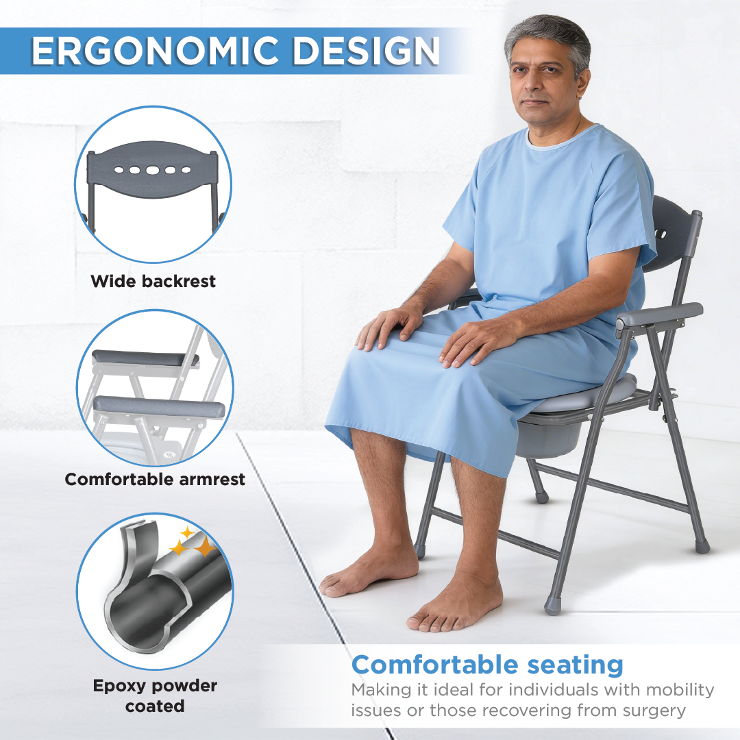 Vissco Comfort Steel Folding Commode Chair