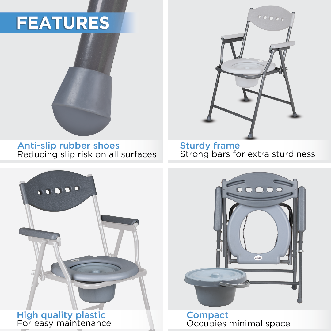 Vissco Comfort Steel Folding Commode Chair