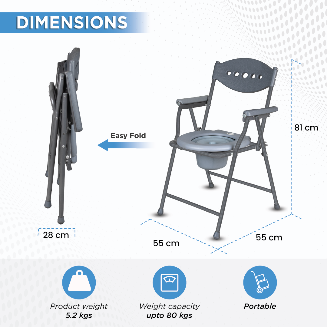 Vissco Comfort Steel Folding Commode Chair