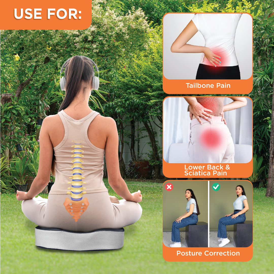 Vissco Orthopaedic Coccyx Cushion Seat |  Lower Back & Tailbone Pain Reliever