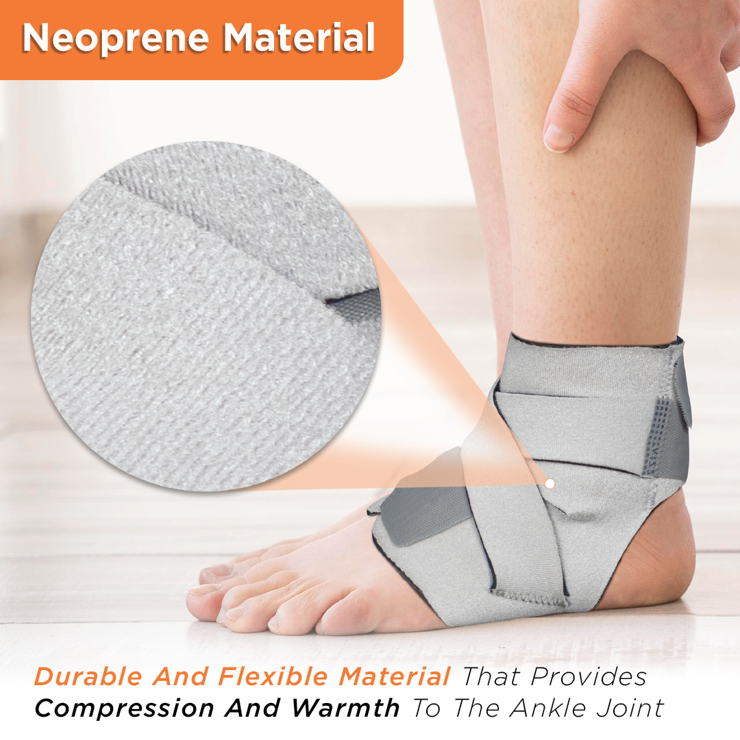 Neoprene Ankle Support | Provides Optimum Compression & Support to the Ankle (Grey)