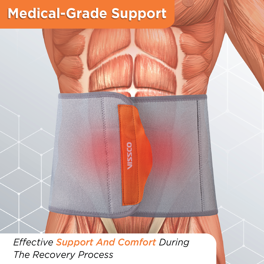 Neoprene 8 Abdominal Belt | Supports the Weak Abdominal Muscles & Helps in  Blood Circulation (Grey)