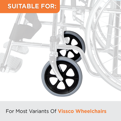 Wheelchair Small Front Wheel | Tyre Castor With 8" or 200mm With Bearings - (1 Piece)
