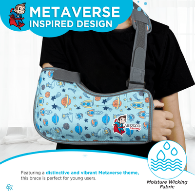 Vissco Champ Arm Sling Shoulder Support for Kids, Fracture Support, Immobilization, Prevents Shoulder Dislocation, Skin Friendly & Breathable Material.