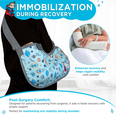 Vissco Champ Arm Sling Shoulder Support for Kids, Fracture Support, Immobilization, Prevents Shoulder Dislocation, Skin Friendly & Breathable Material.