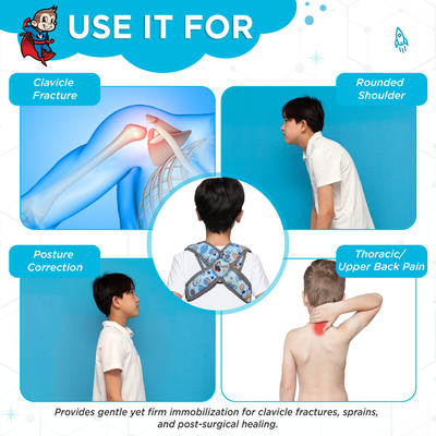 Vissco Champ Clavicle Brace Shoulder Support for Kids, Stabilizes the clavicle, Comfortable & Adjustable for Fractures, Pain Relief & Recovery