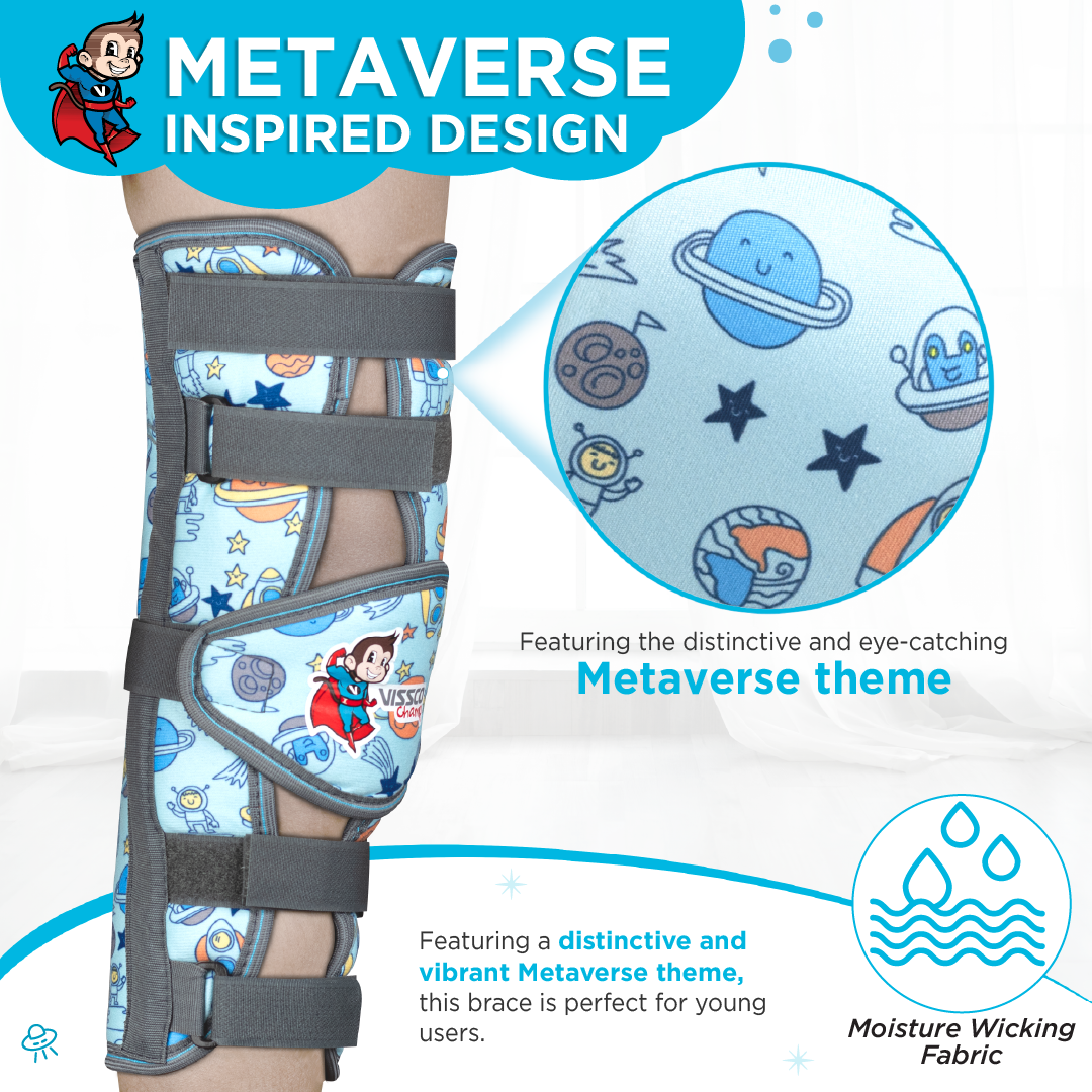 Vissco Champ Knee Brace for Kids (Firm Support) Knee Support for Osteoarthritis of knee joint, Pain Relief, Knee Stabilizer, Joint Injury, Knee Immobilizer