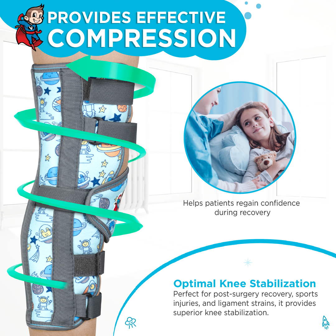 Vissco Champ Knee Brace for Kids (Firm Support) Knee Support for Osteoarthritis of knee joint, Pain Relief, Knee Stabilizer, Joint Injury, Knee Immobilizer