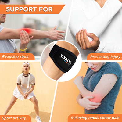 Tennis Elbow Support (Mild Support)| Provides an Ideal Compression to the Strained Muscles of the Elbow (Grey)