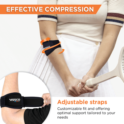 Tennis Elbow Support (Mild Support)| Provides an Ideal Compression to the Strained Muscles of the Elbow (Grey)