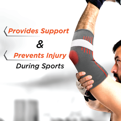 Elbow Support with Strap (Mild Support) | Provides Ideal Compression to the Strained Muscles of the Elbow (Multicolor)