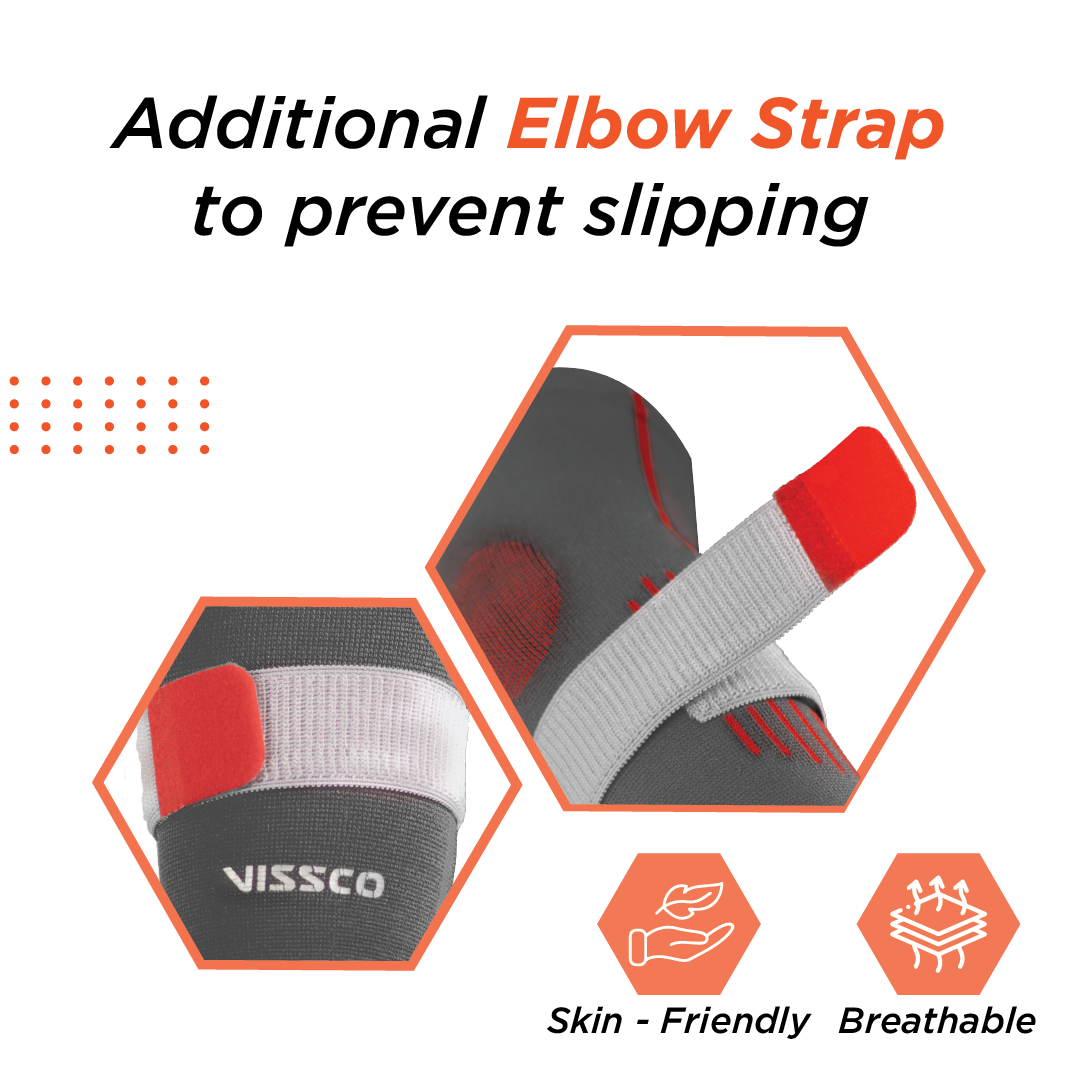 Elbow Support with Strap (Mild Support) | Provides Ideal Compression to the Strained Muscles of the Elbow (Multicolor)