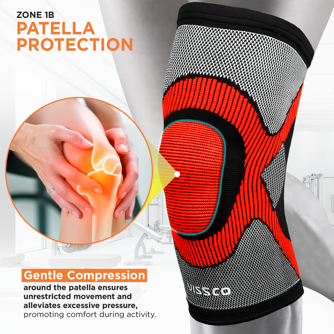 3D Knee Cap | Provides optimum compression and mild support for free Knee movement | Color - Multicolor (Single Piece)