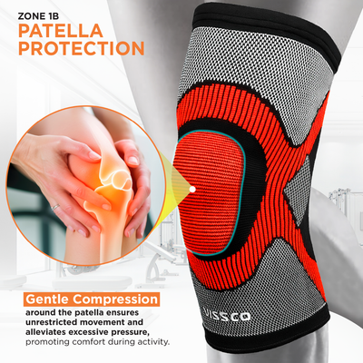 3D Knee Cap | Provides optimum compression and mild support for free Knee movement | Color - Multicolor (Single Piece)