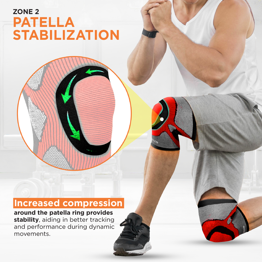 3D Knee Cap | Provides optimum compression and mild support for free Knee movement | Color - Multicolor (Single Piece)