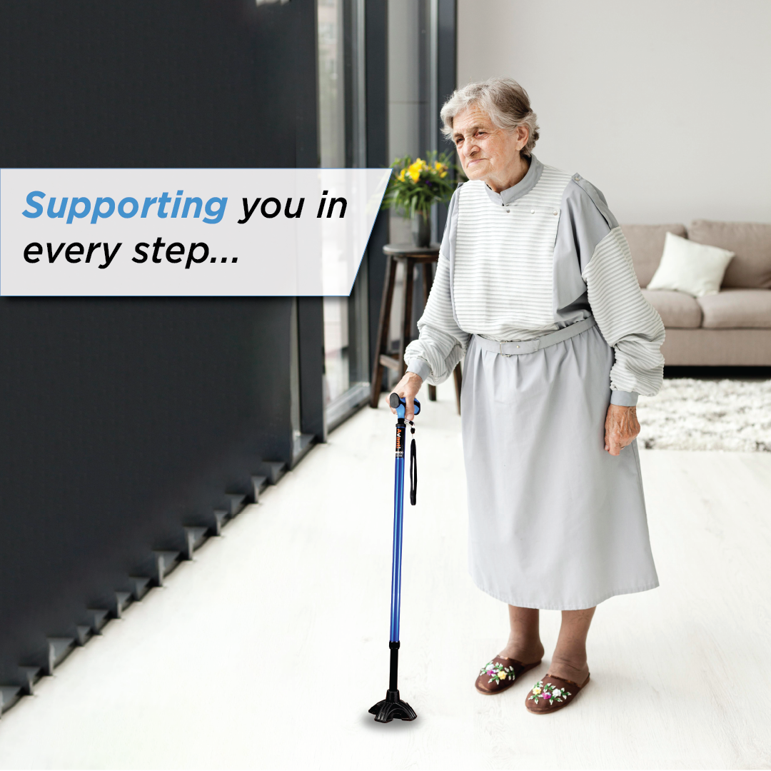 Vissco Avanti Plus Walking Stick - Big Shoe, T-Shaped | Aluminum