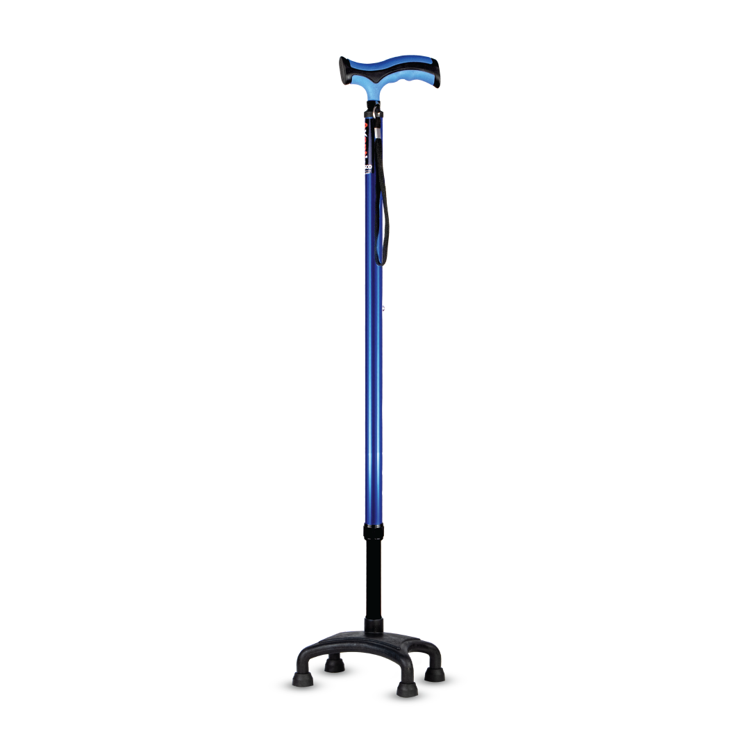 Vissco Avanti Plus Walking Stick - Quadripod, T-Shaped | Aluminum