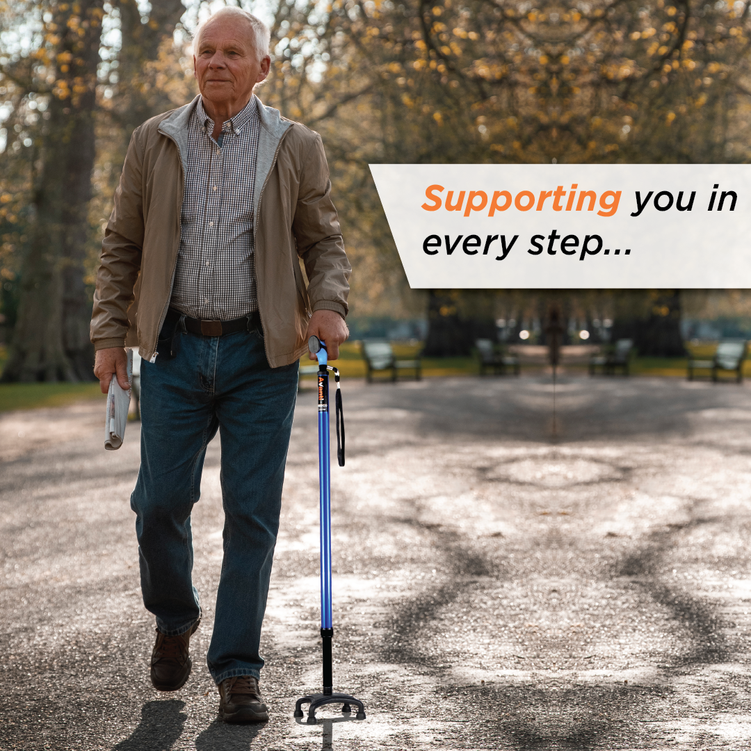 Avanti Plus - T Shape Aluminum Quadripod Stick | Lightweight Walking S ...