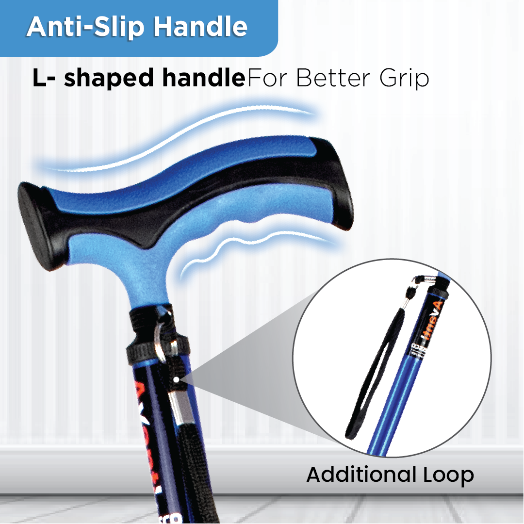 Vissco Avanti Plus Walking Stick - Quadripod, T-Shaped | Aluminum